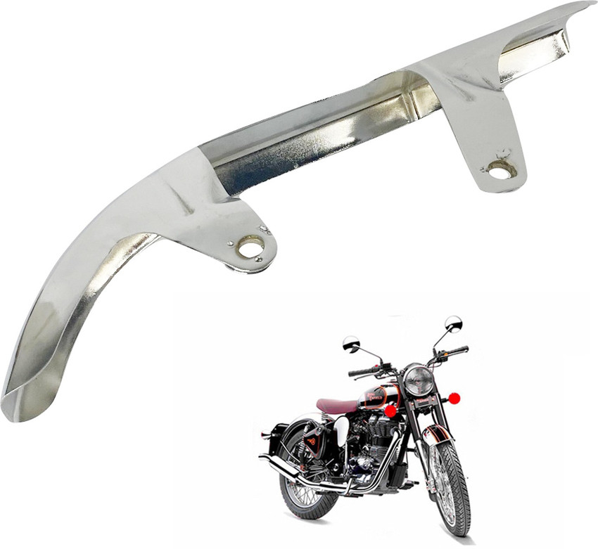 Dhe Best Bike Safety Metal Chain Cover Guard Case Black For Royal Enfield Classic 350 Bike Chain Guard
