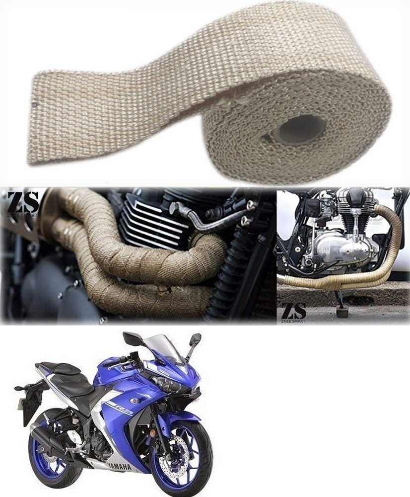 Znee Smart Silencer Wrap Cream Color for Yamaha YZF R3 Bike