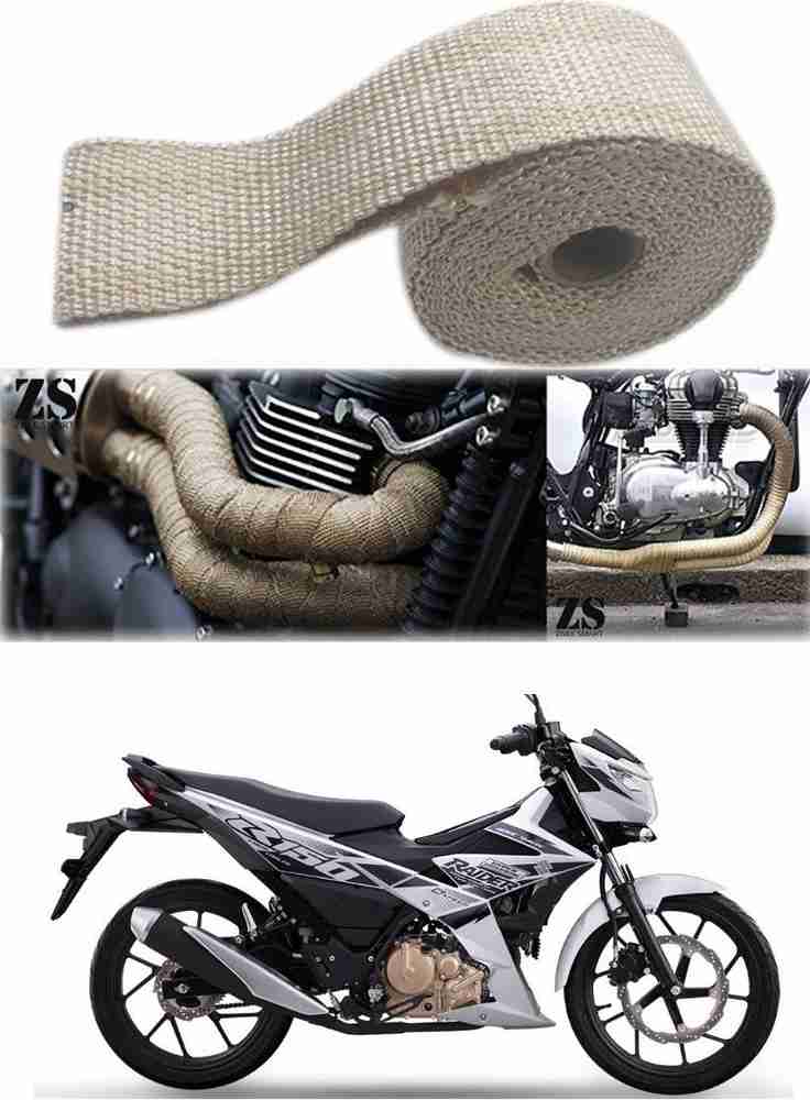 AXWee Silencer Wrap Cream Color for TVS Raider Bike Exhaust Heat