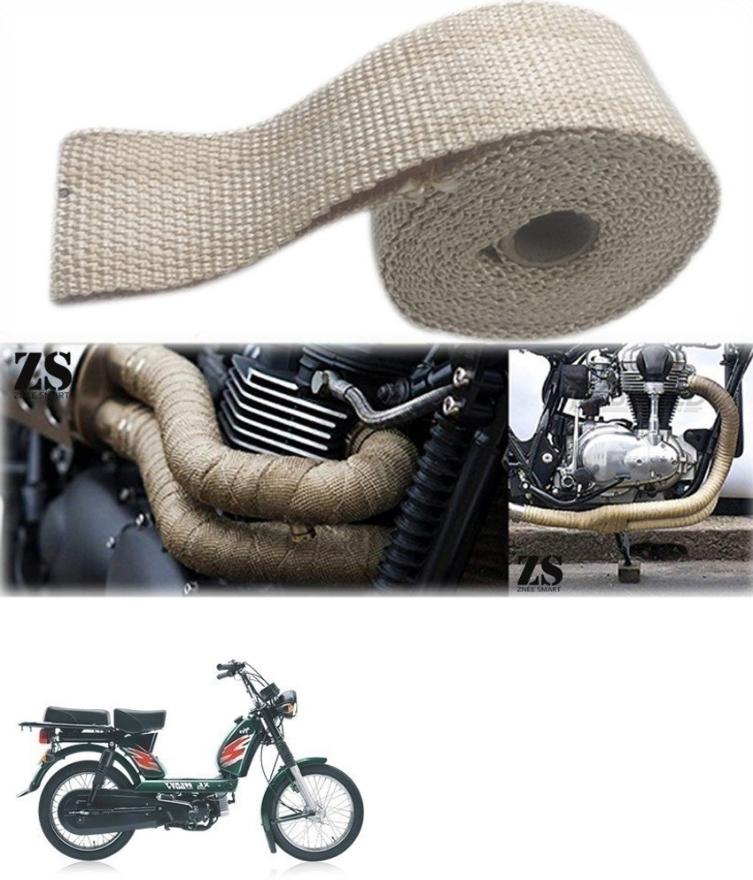 Znee Smart Silencer Wrap Cream Color for TVS Heavy Duty Super XL Bike Exhaust Heat Shield Price in India Buy Znee Smart Silencer Wrap Cream Color for TVS Heavy Duty Super
