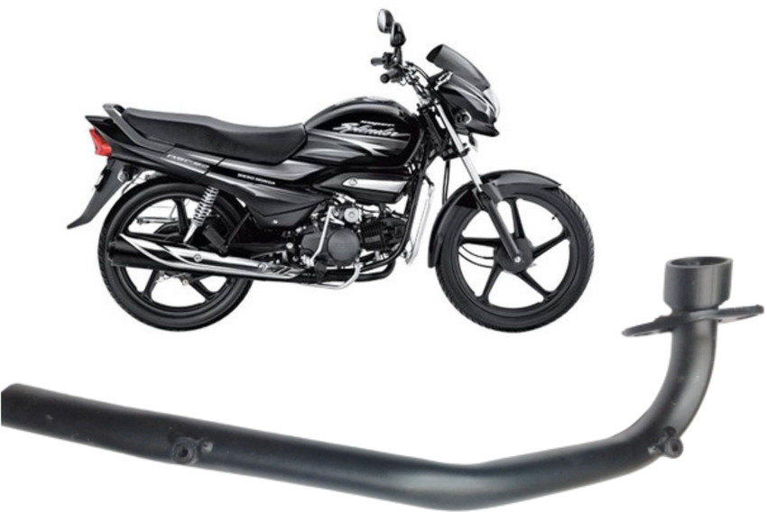 AUTOPLEX Hero Super Splendor Silencer Bend Pipe Premium Quality With Black Color Coating Standard Size Super Splendor All Model Attractive Silencer Bend Pipe Pack Of 1 Hero Super Splendor Slip on Exha...