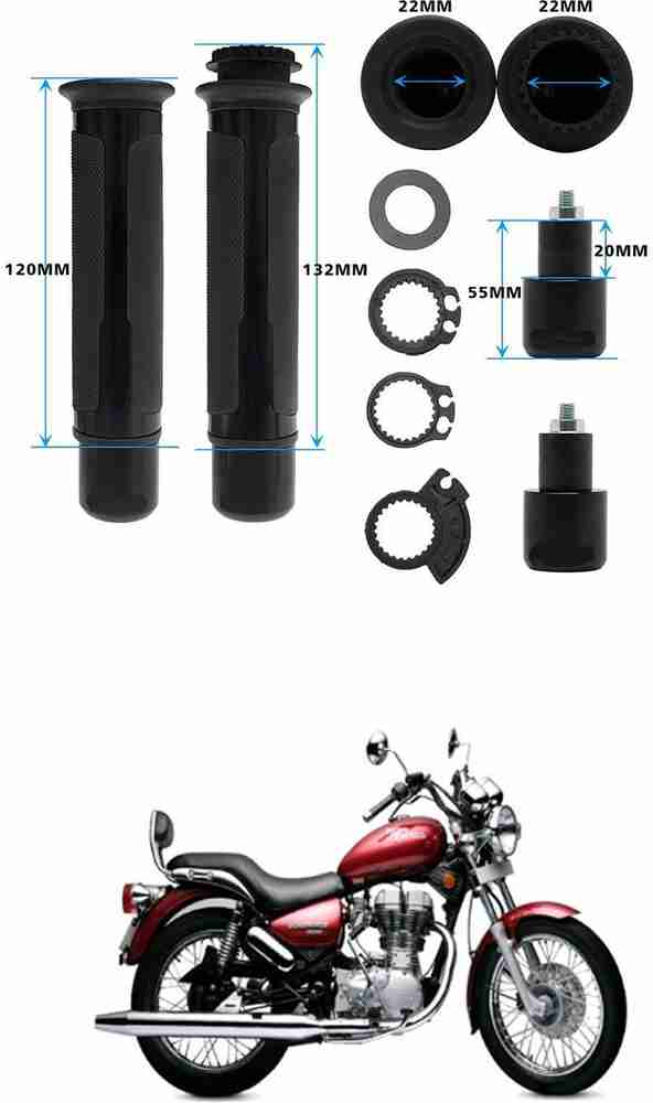 PRTEK Motorcycle Hand Grips Anti Skid Handlebar Rubber Bar End 62