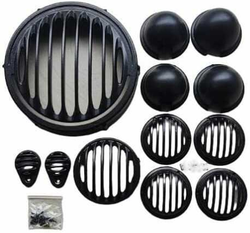 ANK Heavy Duty Headlight Grill Set Black Metal Compatible for Royal Enfield Bike Headlight Grill Price in India Buy ANK Heavy Duty Headlight Grill Set Black Metal Compatible for Royal Enfield