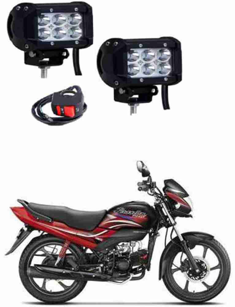 FKOK 6 LED Fog Light Pack Of 2 With Switch For Passion Pro Bike