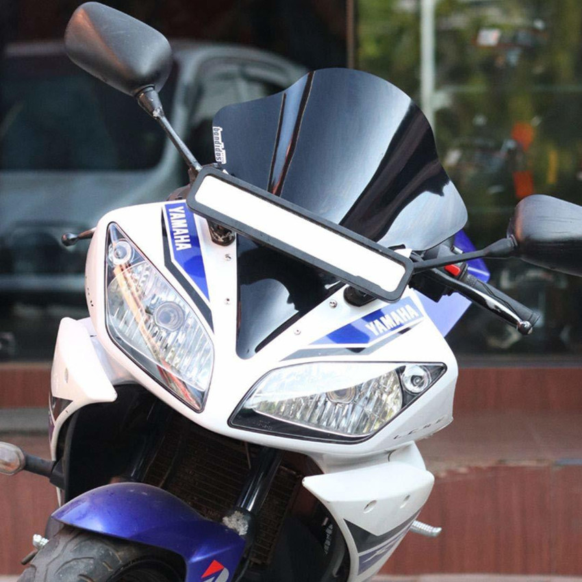 acube mart Visor for Yamaha R15 V1 and V2 Black side wings