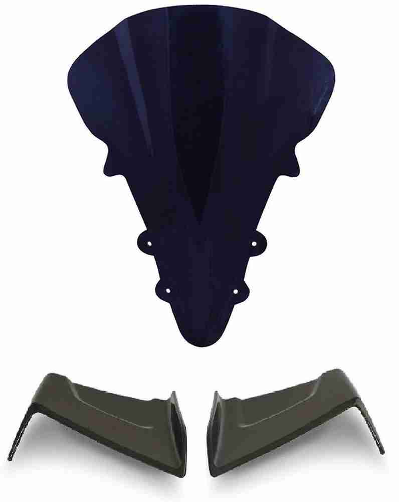 acube mart Visor for Yamaha R15 V1 and V2 Black side wings