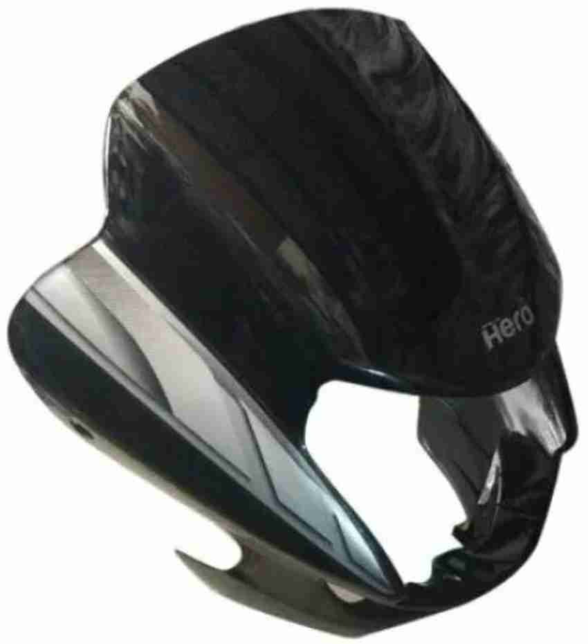 Tanish Head Light Visor HF DELUXE Black Silver Bike Headlight