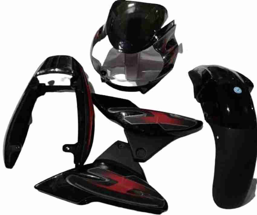 Grow Famous FIT for Full Body KIT for Discover 135CC Old Model Pack of 4 Black Red Bike Headlight Visor Price in India Buy Grow Famous FIT for Full Body KIT