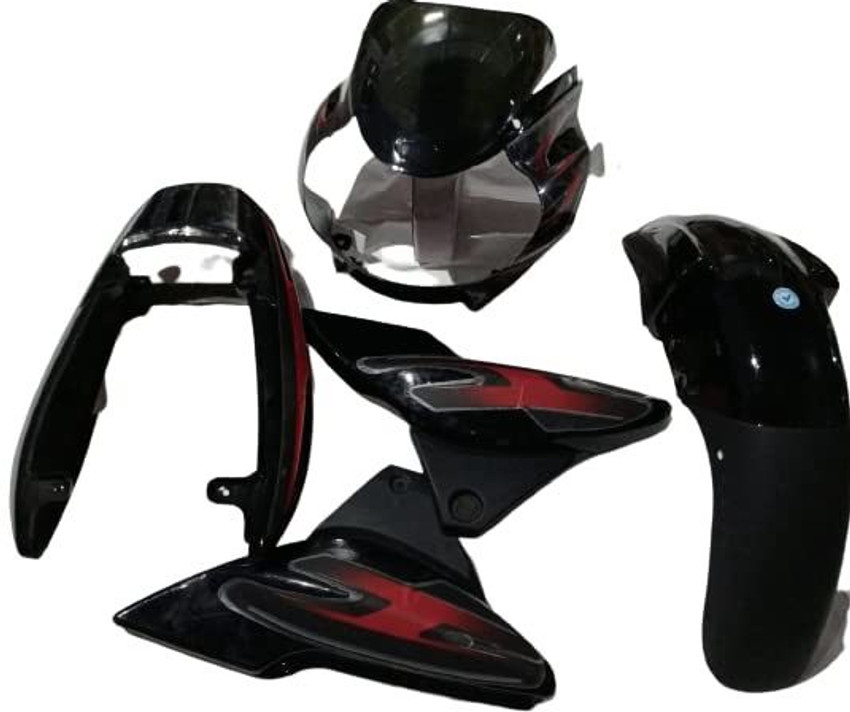 Grow Famous FIT for Full Body KIT for Discover 135CC Old Model Pack of 4 Black Red Bike Headlight Visor Price in India Buy Grow Famous FIT for Full Body KIT