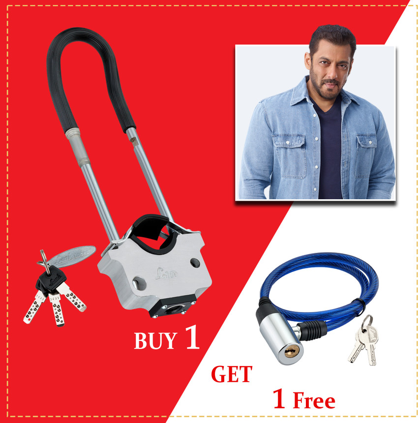 Link Buy 1 Bike Lock Get Free 1 Cycle Lock Bike Lock for Front Wheel with Hi Tech Key U Lock Price in India Buy Link Buy 1 Bike Lock Get Free 1