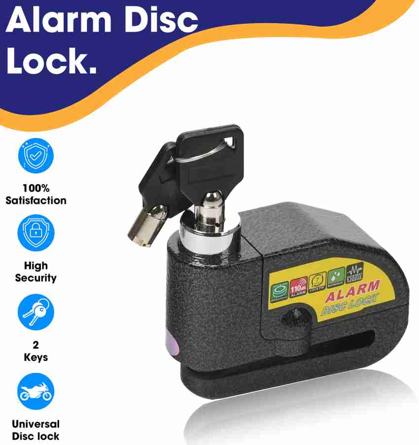 Otoroys DISK ALARM LOCK Motorcycle Alarm Lock Waterproof 110dB Heavy Duty Black Color Painted Motorbike Anti Theft Alarm Wheel Disc Brake Security Disc Lock Price in India Buy Otoroys DISK ALARM LOCK