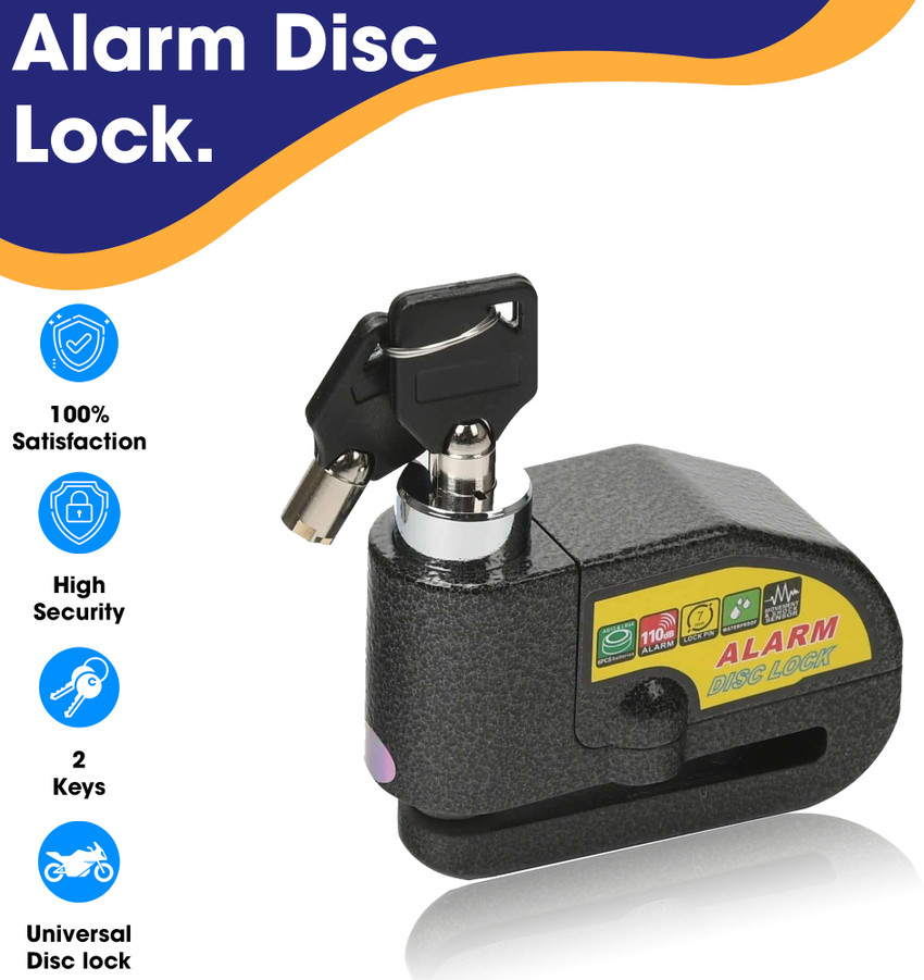 Otoroys DISK ALARM LOCK Motorcycle Alarm Lock Waterproof 110dB Heavy Duty Black Color Painted Motorbike Anti Theft Alarm Wheel Disc Brake Security Disc Lock Price in India Buy Otoroys DISK ALARM LOCK