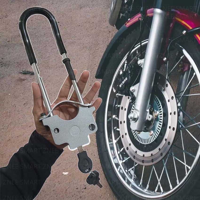 Znee Smart Bike Front Shocker Lock Wheel Lock Bike Lock for Front Wheel With 2 Hi Tech Keys Wheel Lock Price in India Buy Znee Smart Bike Front Shocker Lock Wheel Lock