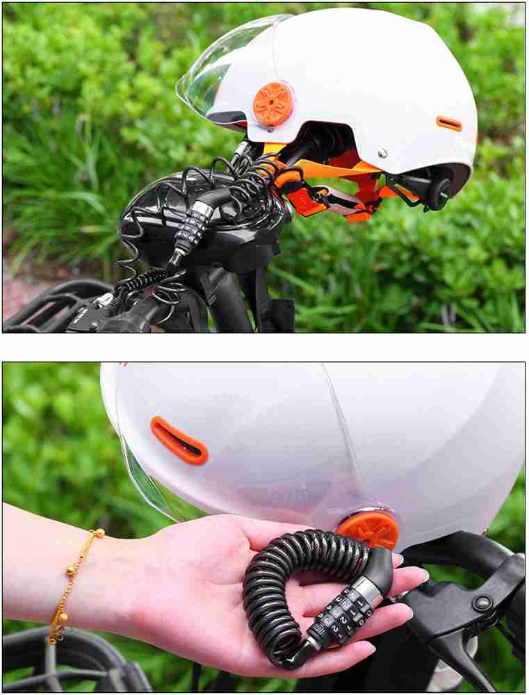 Bicycle online helmet lock