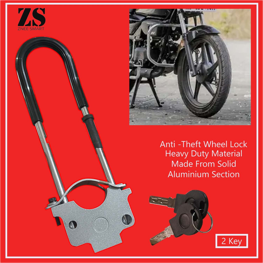 Znee Smart Bike Front Shocker Lock Wheel Lock Computerised Wave Key Bike Front Shocker Lock Wheel Lock Universal All Bikes Wheel Lock Price in India Buy Znee Smart Bike Front Shocker