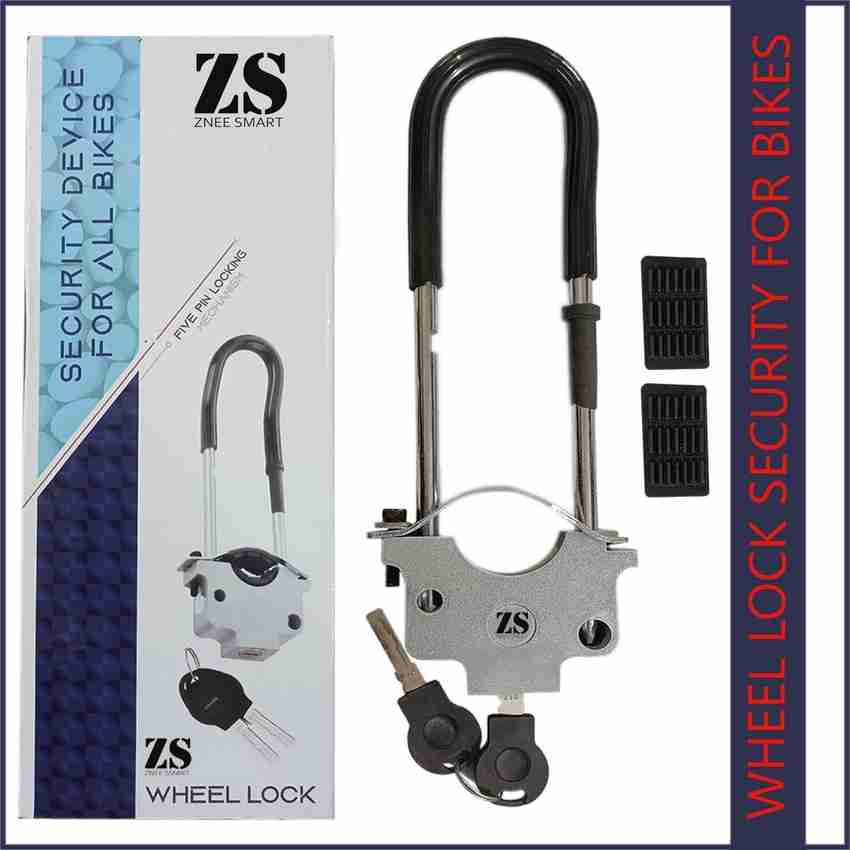 Znee Smart Bike Front Shocker Lock Wheel Lock Bike Lock for Front Wheel With 2 Hi Tech Keys Wheel Lock Price in India Buy Znee Smart Bike Front Shocker Lock Wheel Lock