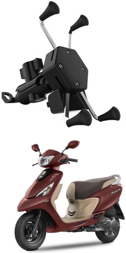 AYW Bike Mobile X Grip Holder With Charger For TVS Scooty Zest 110