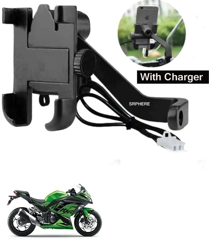 SRPHERE Aluminum Alloy C2 Waterproof bike mobile holder With Charger For Ninja 300 Bike Mobile Holder Price in India Buy SRPHERE Aluminum Alloy C2 Waterproof bike mobile holder With Charger For