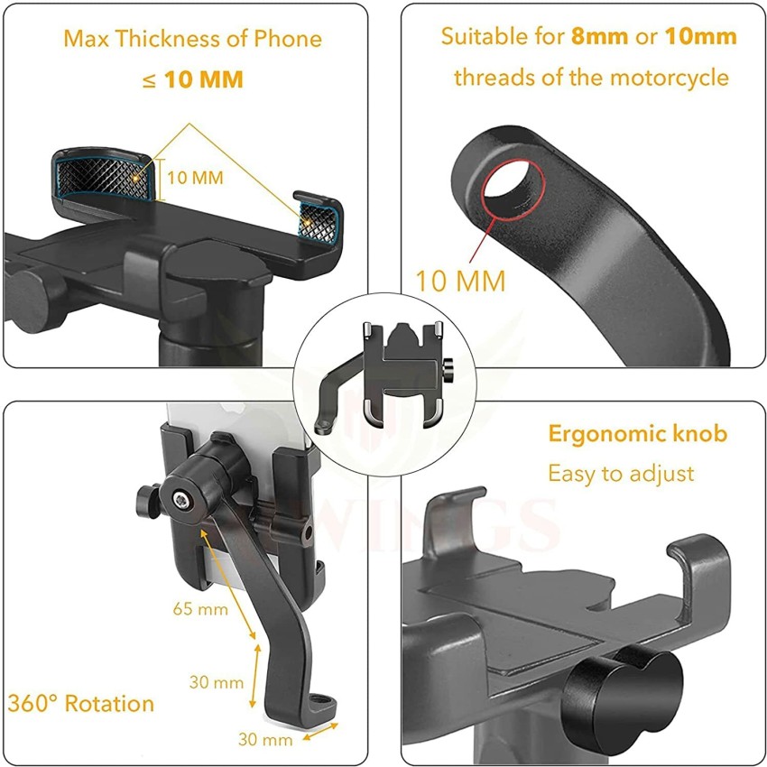 Wifton Wif-02-C2 Motorcycle Mobile Cellphone Holder Mount Alloy Motor  holder-X131 Bike Mobile Holder Price in India - Buy Wifton Wif-02-C2  Motorcycle Mobile Cellphone Holder Mount Alloy Motor holder-X131 Bike  Mobile Holder online