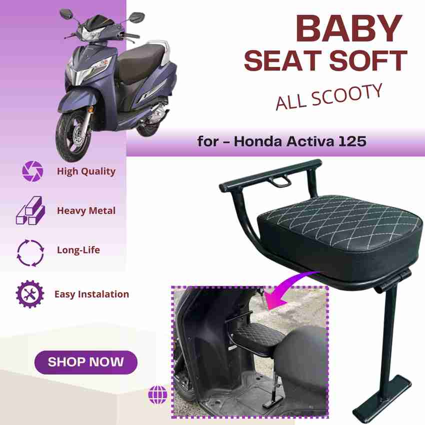 SRPHERE High Quality Heavy Metal Folding Baby Seat For Honda Activa 125 Single Bike Seat Cover For Honda Hero TVS Suzuki Access 125 Access Activa Activa 3G Activa 4G Activa 5G Activa