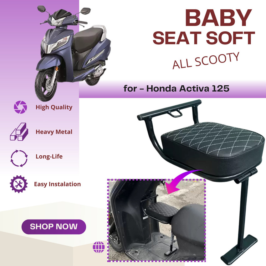 SRPHERE High Quality Heavy Metal Folding Baby Seat For Honda Activa 125 Single Bike Seat Cover For Honda Hero TVS Suzuki Access 125 Access Activa Activa 3G Activa 4G Activa 5G Activa