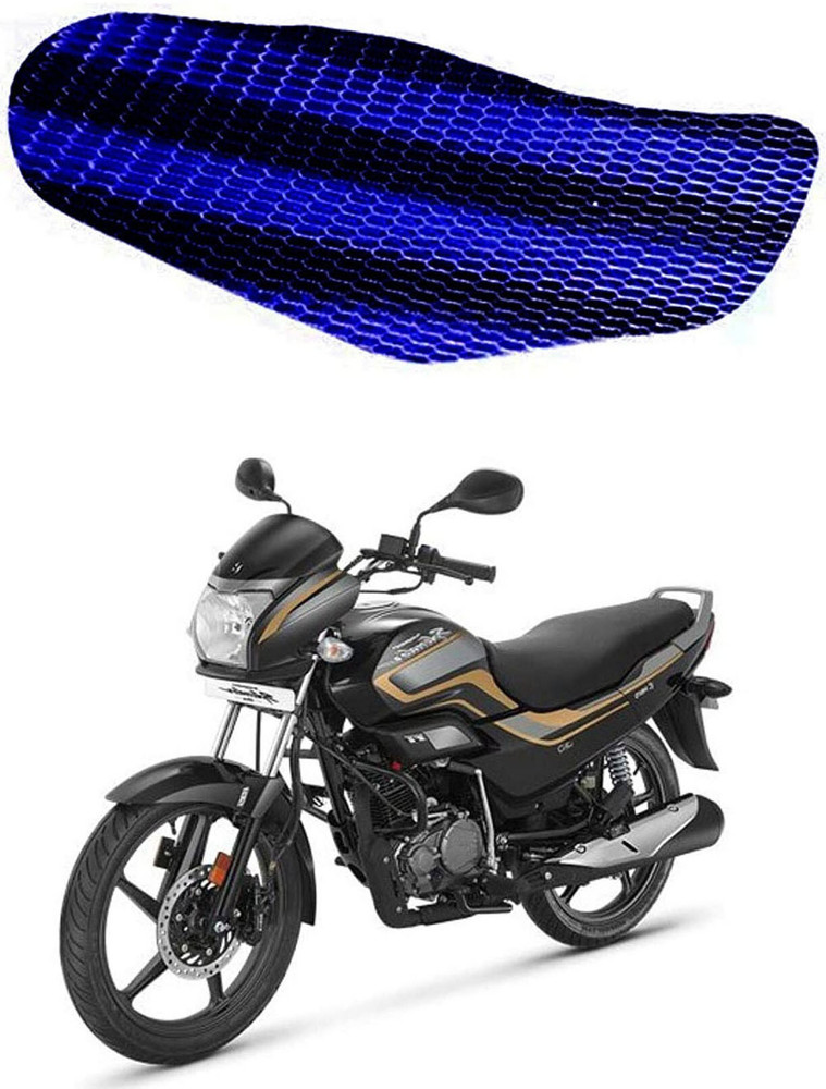 Lakshmina Enterprises Bike Free Size Seat Cover Breathable Mesh Cushion Blue Black seat Net cover Single Bike Seat Cover For Universal For Bike Splendor CD deluxe Platina Passion CD Price in