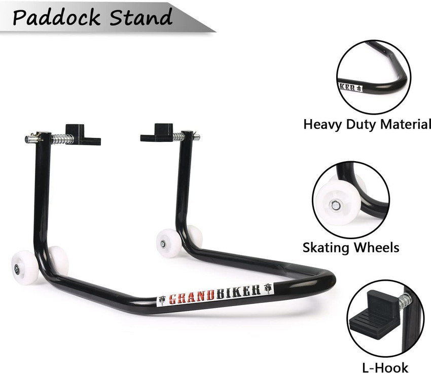 Grandbiker Rear Wheel Paddock Stand Extra Strong with Swing Arm Rest For All Bike Bike Storage Stand For Dominar Bike Storage Stand Price in India Buy Grandbiker Rear Wheel Paddock Stand