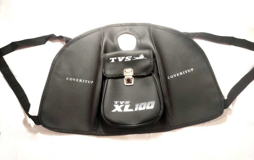 COVERITUP BLACK FUEL TANK COVER SINGLE POCKET FOR Strap TVS XL 100