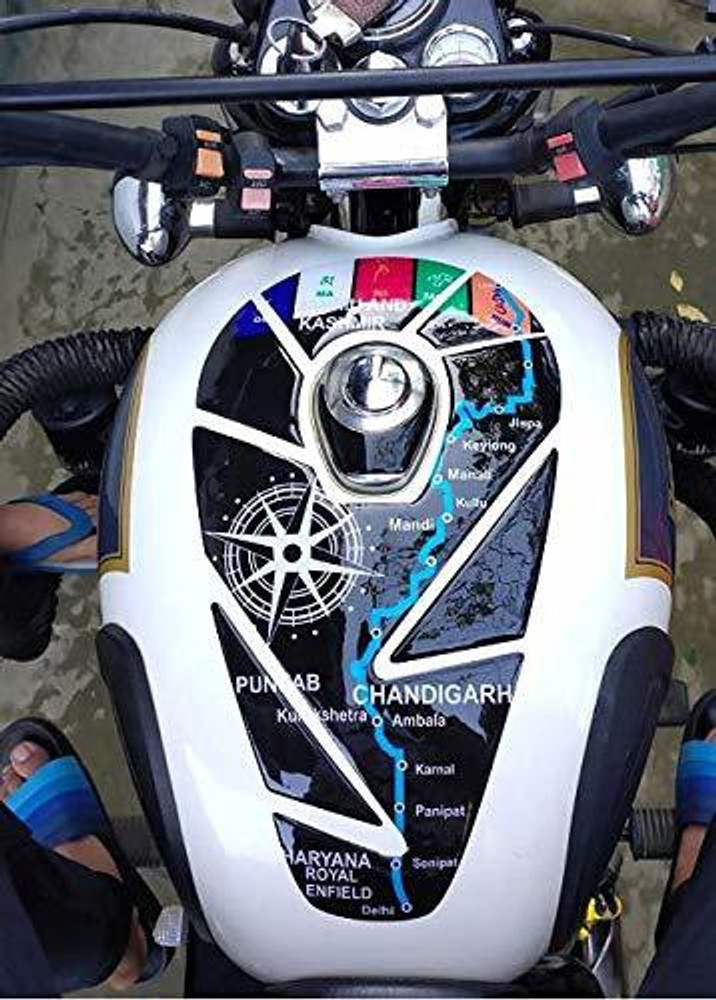 CADEAU CDF964 Bike Tank Pad Protector Sticker 3D Leh Map Design