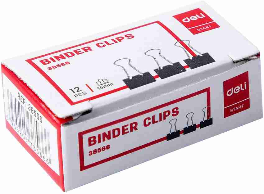 Deli Effortless Black Binder Clip 15mm pcs for Office, Home, School, (Pack  of 3) Manual Multi Binder Price in India - Buy Deli Effortless Black Binder  Clip 15mm pcs for Office, Home,