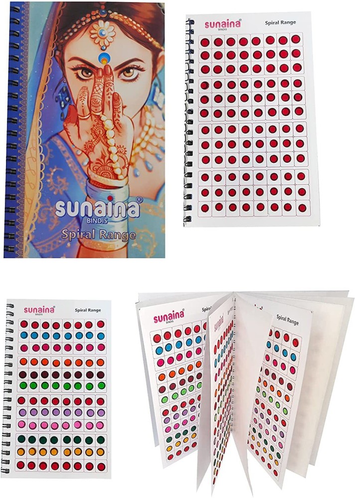 SUNAINA Spiral OUTLINE SKETCH Multicolour/Red/Maroon KUMKUM Bindi