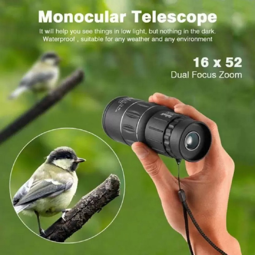 16 x 52 high power prism monocular telescope 2025