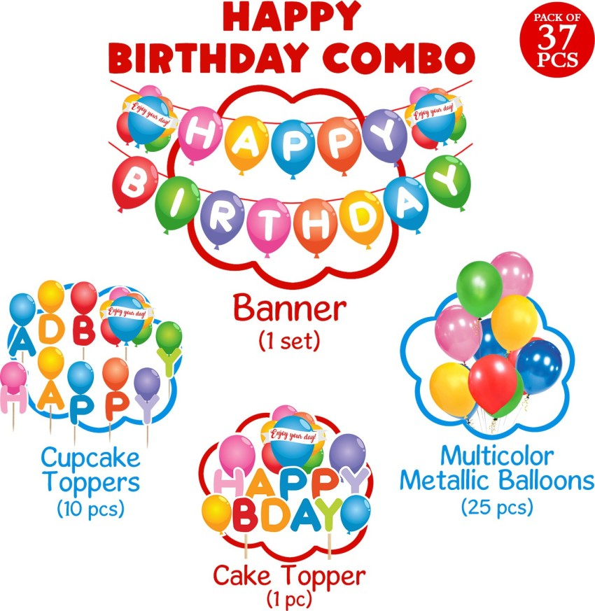 ZYOZI Multi Colour theme Party Supplies,Birthday Party Decorations for kid-  Pack of 37 Price in India - Buy ZYOZI Multi Colour theme Party Supplies,Birthday  Party Decorations for kid- Pack of 37 online
