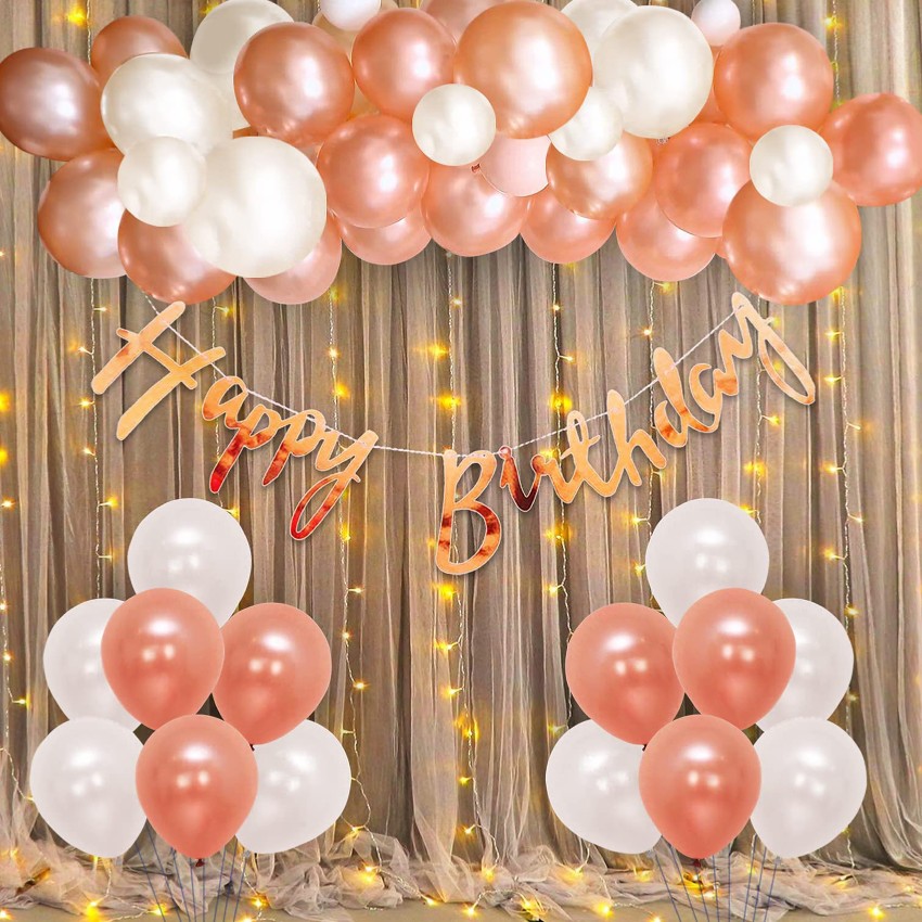 TTimmo4 Happy Birthday Decoration Kit Rose Gold and White Birthday  Decorations Theme Price in India - Buy TTimmo4 Happy Birthday Decoration  Kit Rose Gold and White Birthday Decorations Theme online at