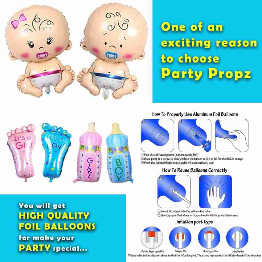 Party Propz Baby Shower Decoration Items Set - 53pcs Kit Baby