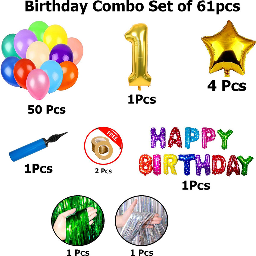 Happy Decoration First 1st Happy Birthday Combo Kit Pack Material For Party Decorations Price in India Buy Happy Decoration First 1st Happy Birthday Combo Kit Pack Material For Party Decorations onlin...