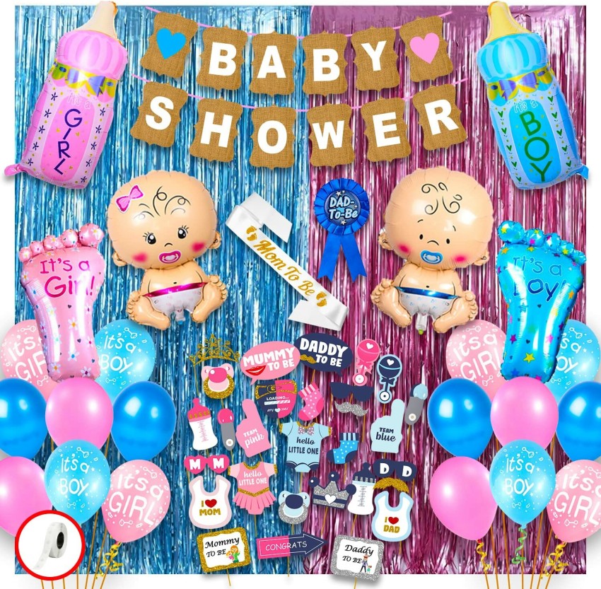 Party Propz Baby Shower Decoration Items Set - 92 Pcs Kit Baby