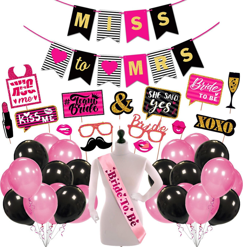 ZYOZI Bachelorette Party Decorations Bridal Shower Decor Bachelorette Decorations Kit Supplies Bride to Be Sash Banner Photo Booth and Balloon Pack of 42 Price in India Buy ZYOZI