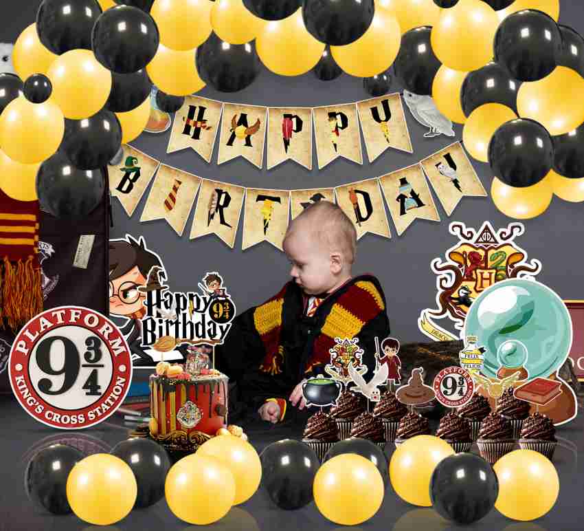 Harry Potter Themed Birthday Party Balloons Banner Cake Topper Set  Decoration