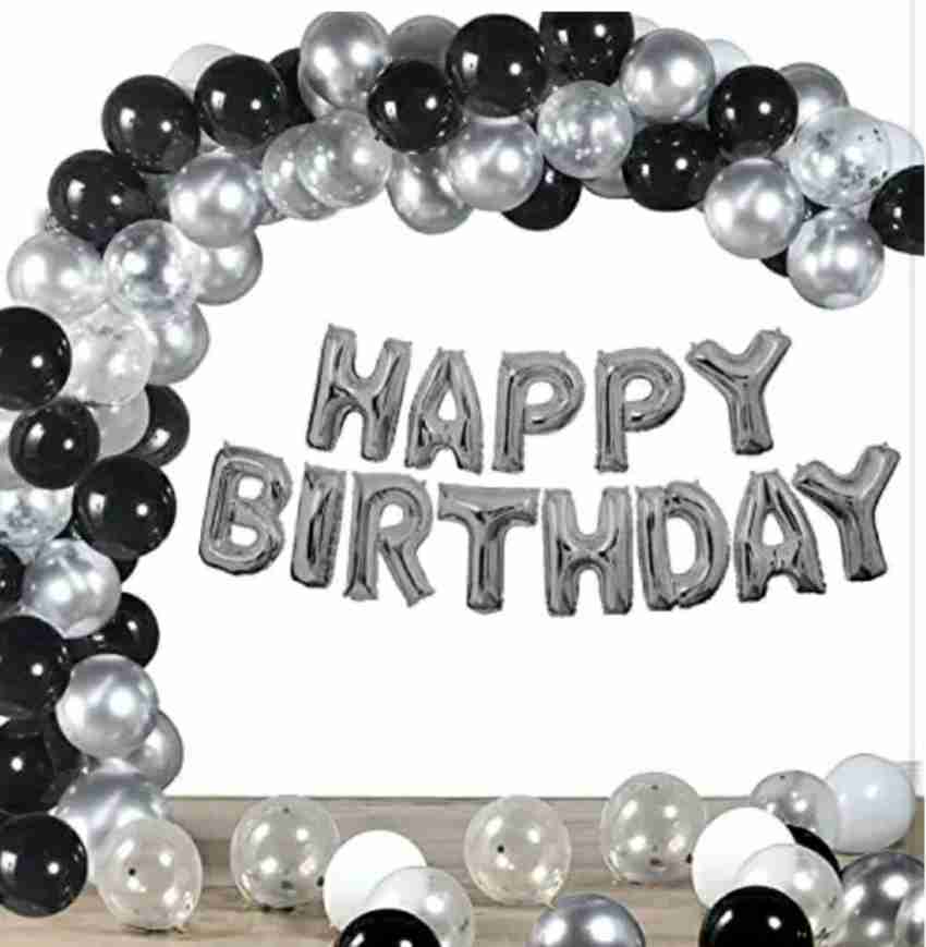 fliprise Solid Black and White Birthday Decoration