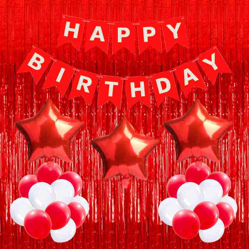 Red store birthday decorations