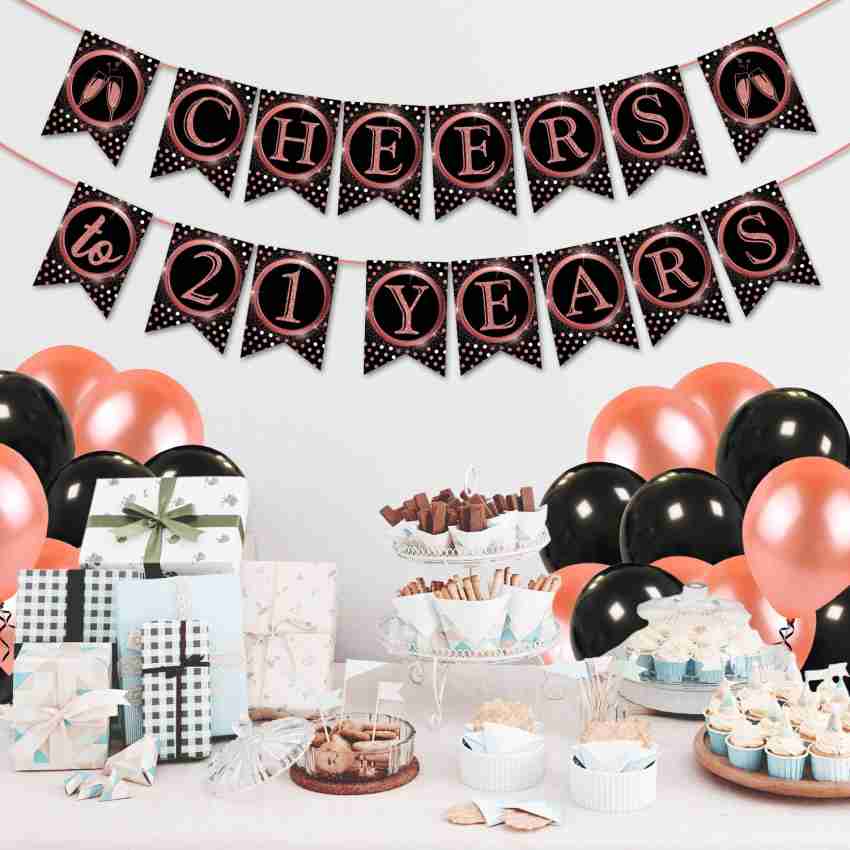 ZYOZI 21th Birthday Decorations Cheers to 21 Years 21th Birthday Banner  with Balloon Price in India - Buy ZYOZI 21th Birthday Decorations Cheers to  21 Years 21th Birthday Banner with Balloon online at