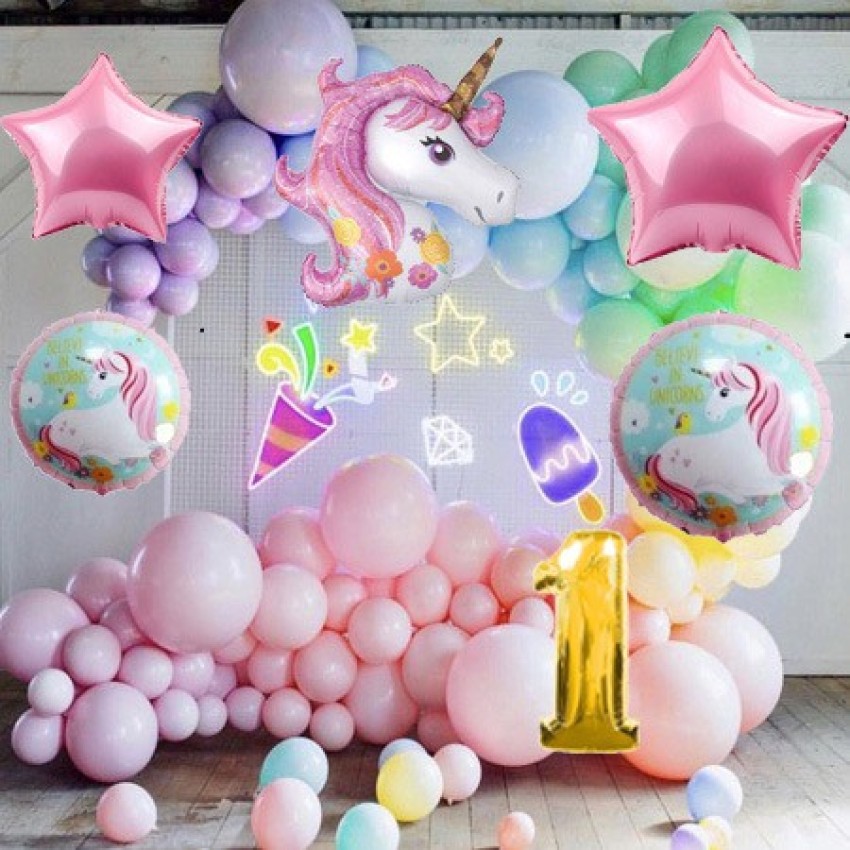 Decoration Birthday Girl Unicorns