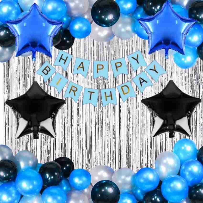 Black And Blue Party Decorations Happy Birthday Decorations For