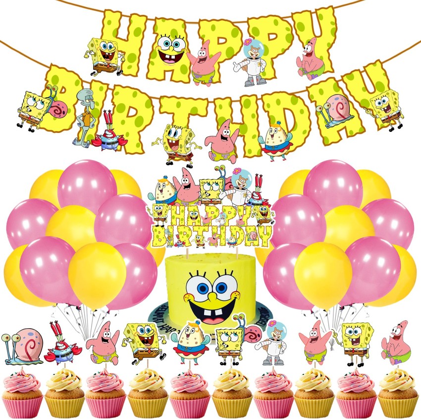 ZYOZI SpongeBob Square Pants Birthday Theme Party Decoration Set