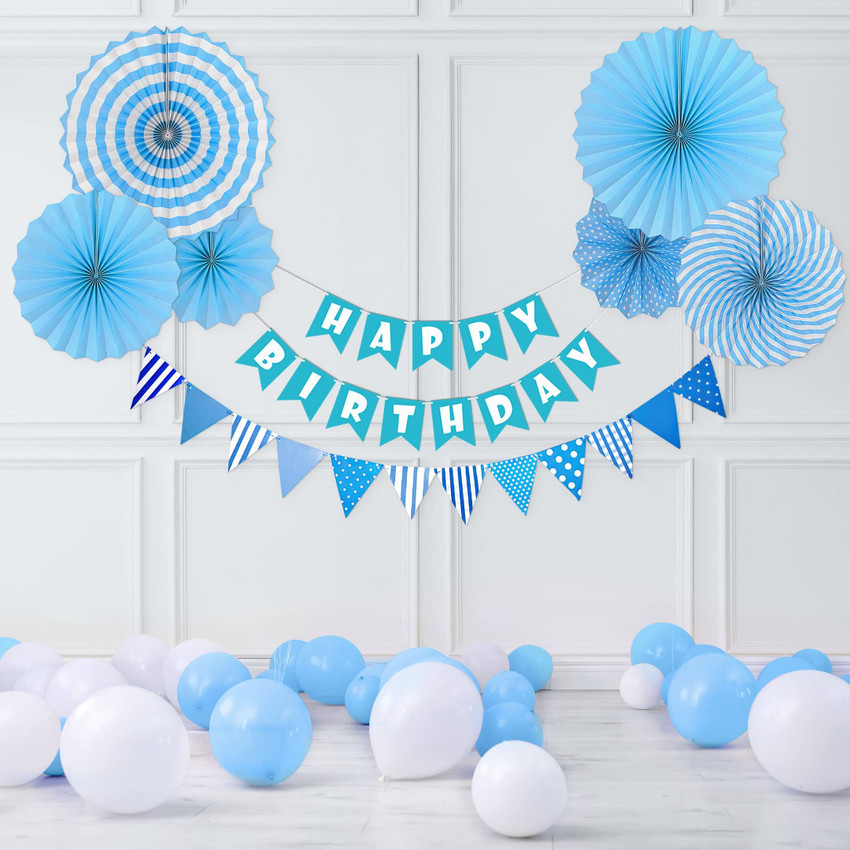 specialyou.in Happy Birthday Blue Paper Fan Decoration DIY Combo kit for Party Background Wall Price in India Buy specialyou.in Happy Birthday Blue Paper Fan Decoration DIY Combo kit for Party Backgro...
