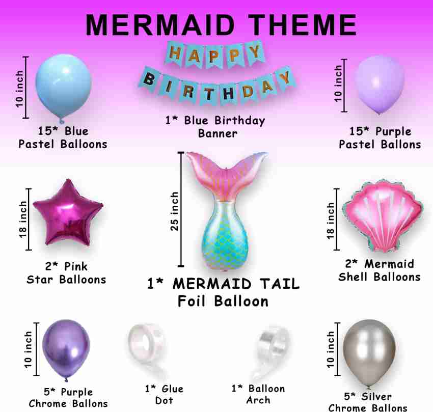 TOYXE Mermaid Fish Tail Birthday Balloon Arch Decoration Price in India -  Buy TOYXE Mermaid Fish Tail Birthday Balloon Arch Decoration online at