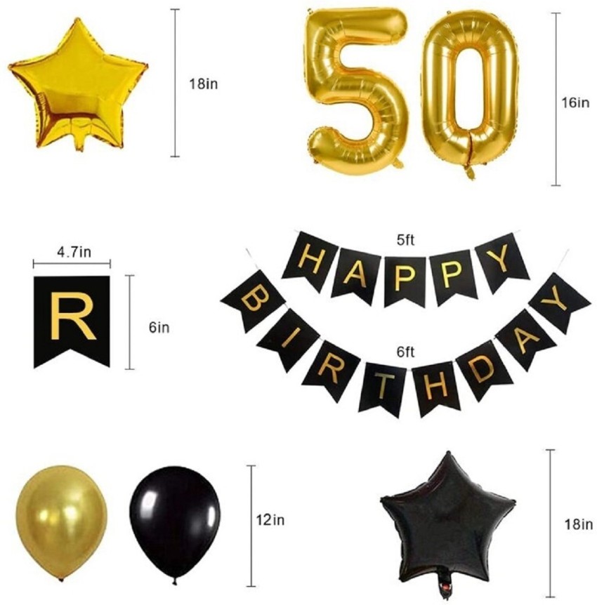 50th Birthday Party Decorations 50th Black Gold Birthday Backdrop Banner  and Confetti Balloons Gold Black White Balloons Garland Arch KitMen Women  Anniversary in 2023  50th birthday party decorations 50th birthday  decorations