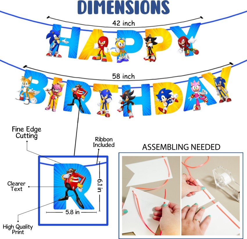Sonic The Hedgehog Decorating Kit | Birthday Party Supplies | Kids' Bi