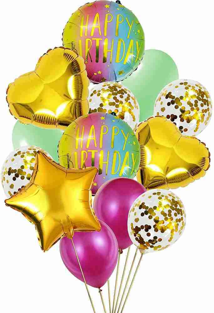 DEQUERA Solid Beautiful Birthday Balloons Bouquet Set Blue  White Pack of 15 Pcs Balloon - Balloon